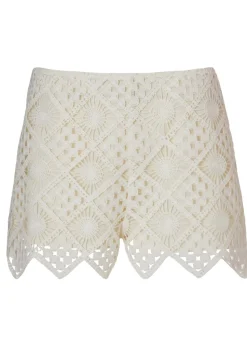 Quiz Cream Crochet Shorts