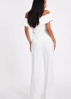 Quiz Cream Tailored Trousers