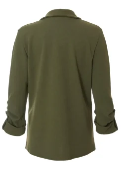 Quiz Khaki Ruched Sleeve Blazer