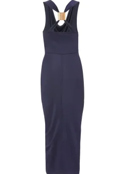 Quiz Navy Cowl Neck Midi Dress