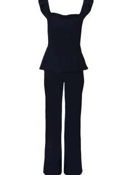 Quiz Navy Frill Sleeve Jumpsuit