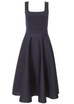 Quiz Navy Square Neckline Skater Dress
