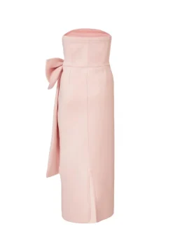 Quiz Pink Strapless Bow Midaxi Dress
