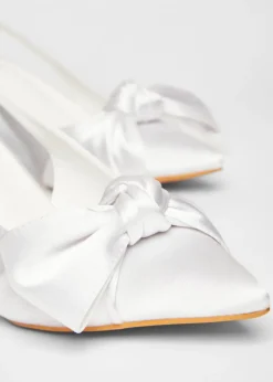 Quiz White Slingback Court Heels