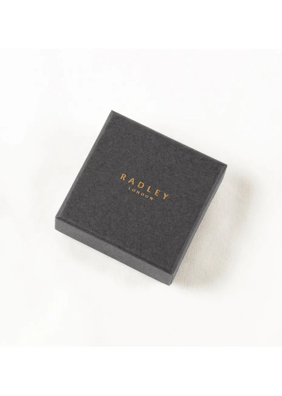 Radley London Silver Sterling Blue Stone Heart Stud Earrings