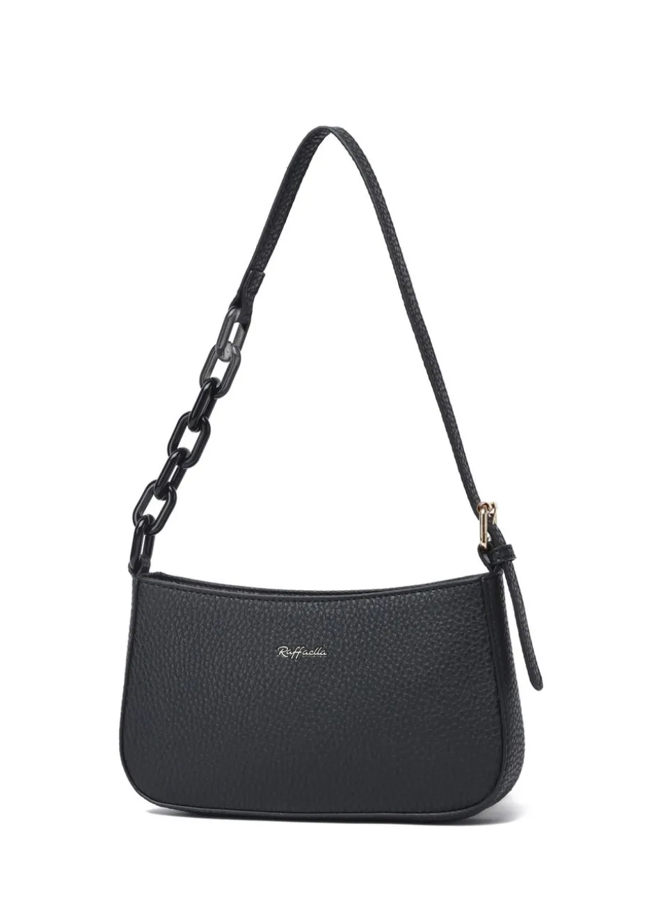 Raffaella Black Chain Saddle Bag
