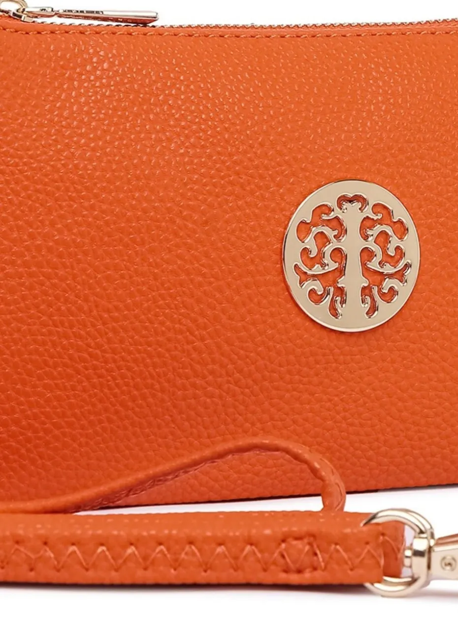 Raffaella Orange Clutch Purse