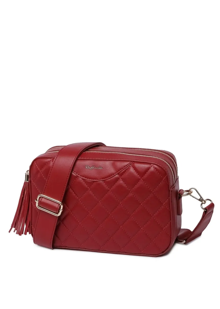 Raffaella Red Quilted Cross Body Camera Bag