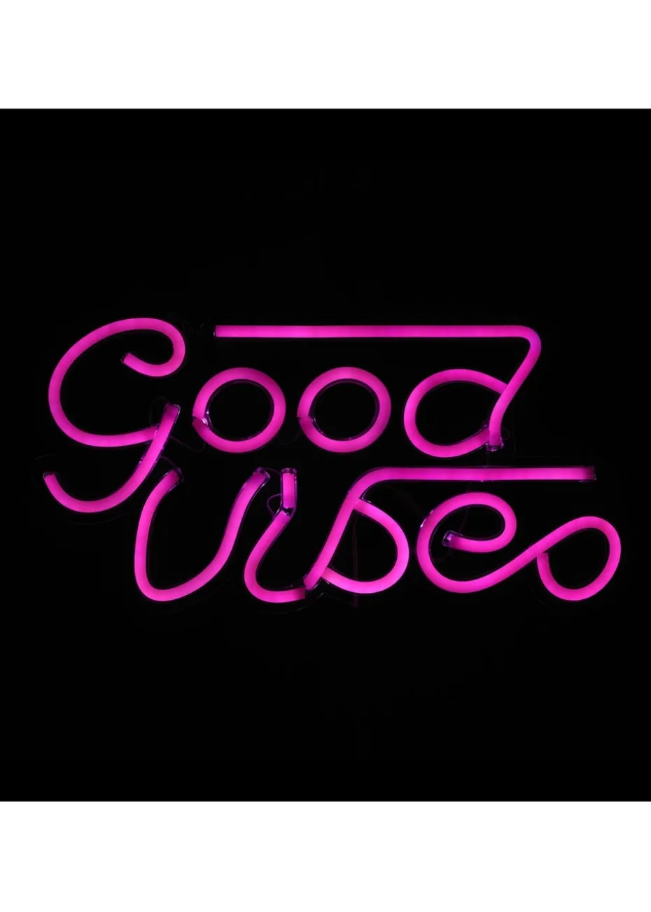 RED5 Purple Neon Effect Good Vibes Wall Light