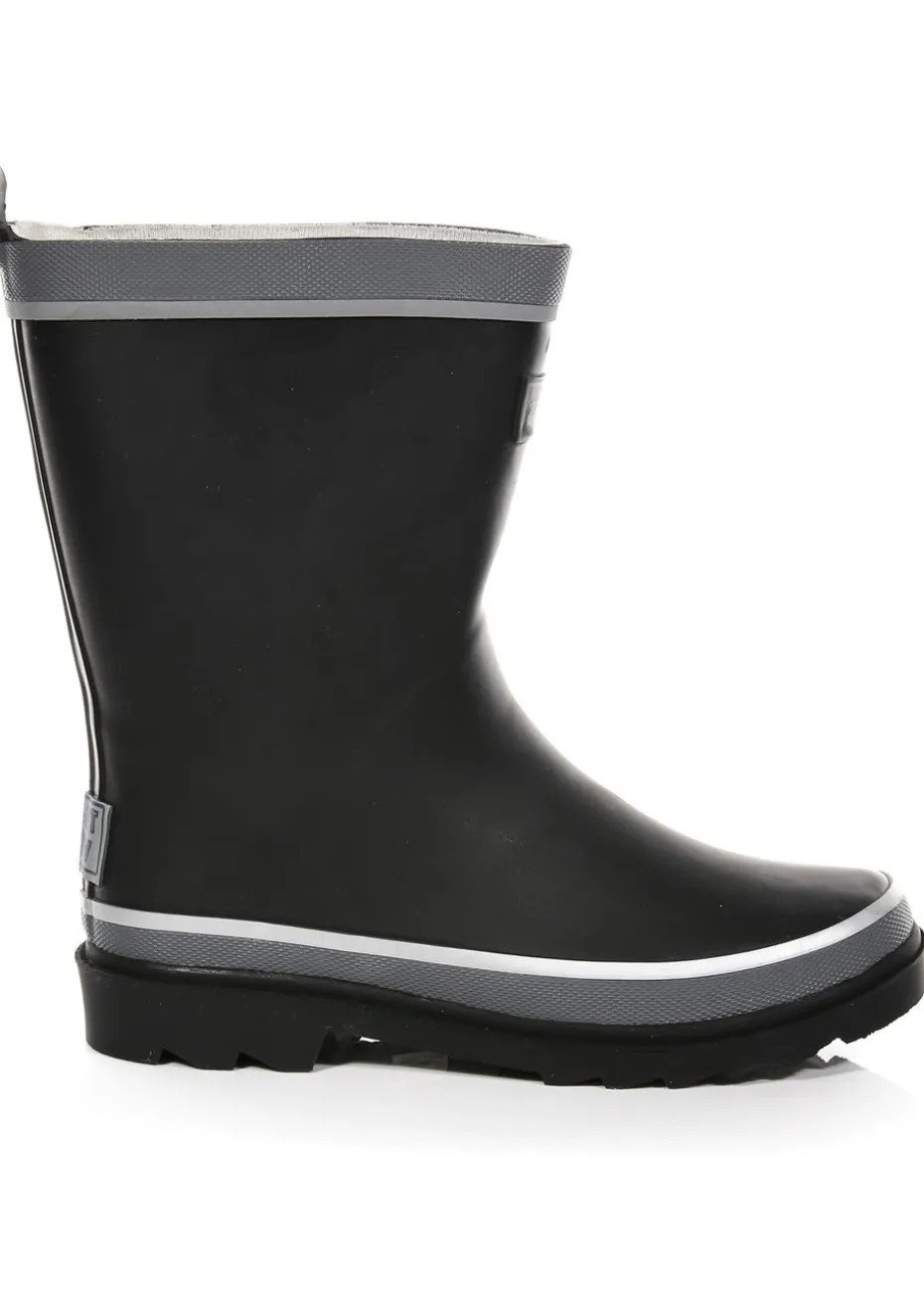 Regatta Black Kids' Foxfire Reflective Wellies