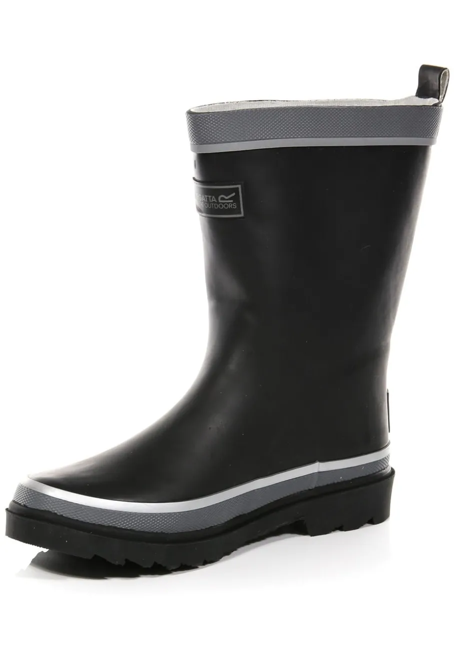 Regatta Black Kids' Foxfire Reflective Wellies