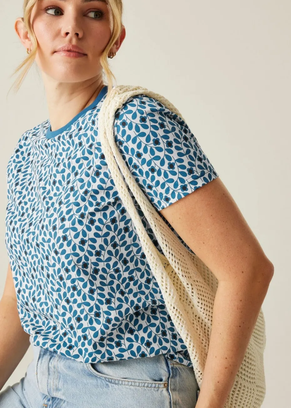 Regatta Blue Floral Jasmine Flower Orla Tee