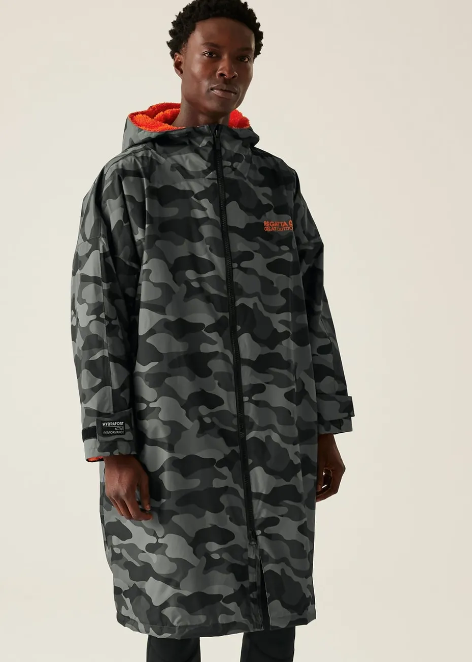 Regatta Grey Black Camo Adult Changing Waterproof Hydrofort Robe