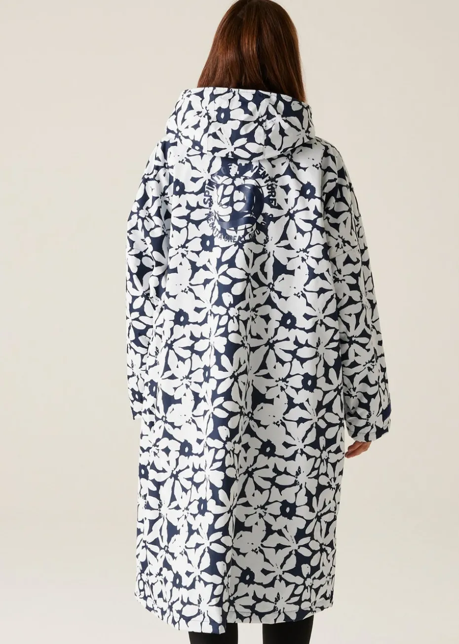 Regatta Navy/White Large Floral Changing Waterproof Hydrofort Robe