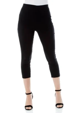 Roman Black Cropped Stretch Trouser Capri Summer Leggings 3/4 Pedal Pushers