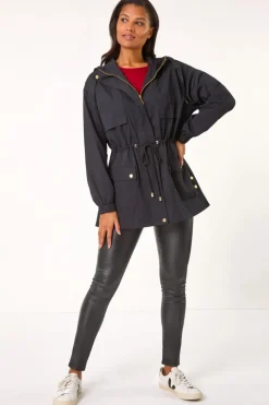 Roman Black Shower Resistant Rain Jacket