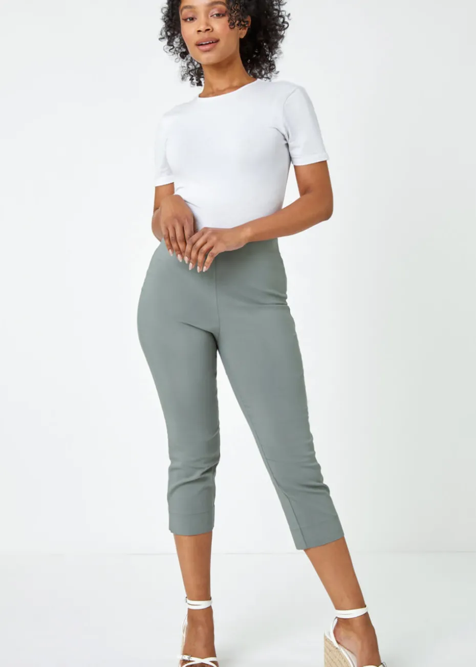 Roman Dusk Blue Denim Stretch Wide Leg Culottes