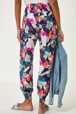 Roman Navy Abstract Tie Pocket Trousers