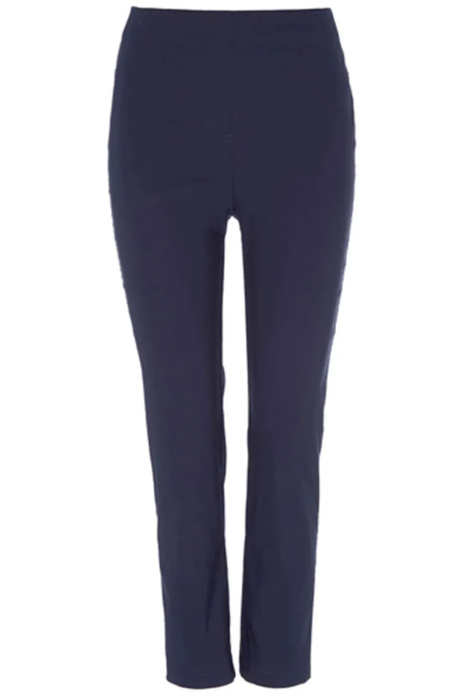 Roman Navy Full Length Elastic Waist Stretch Trousers