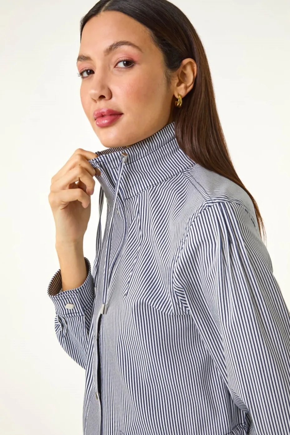 Roman Navy Stripe Safari Jacket