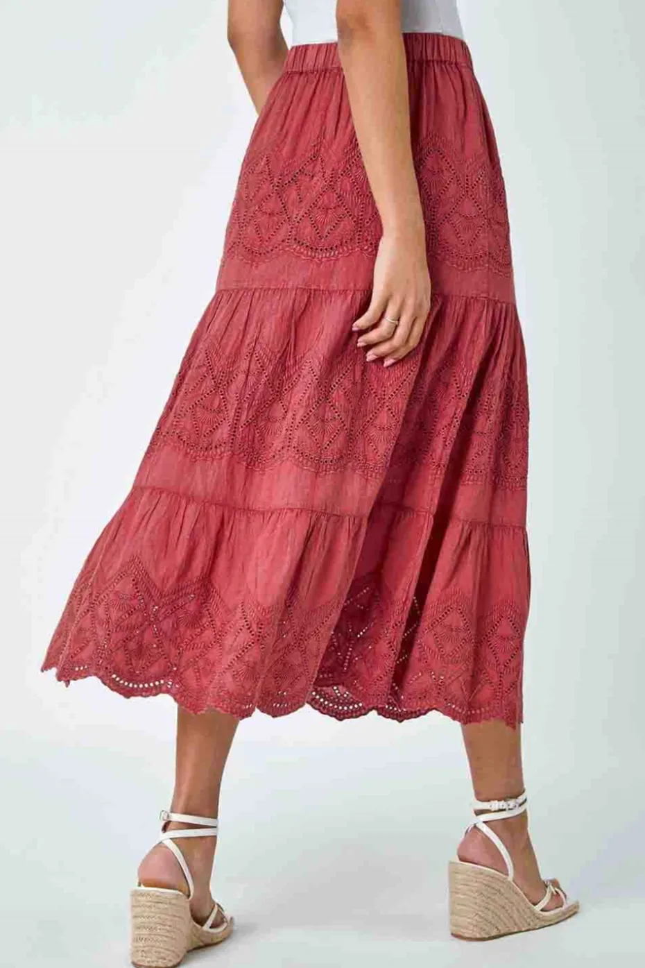 Roman Rust Broderie Design Skirt