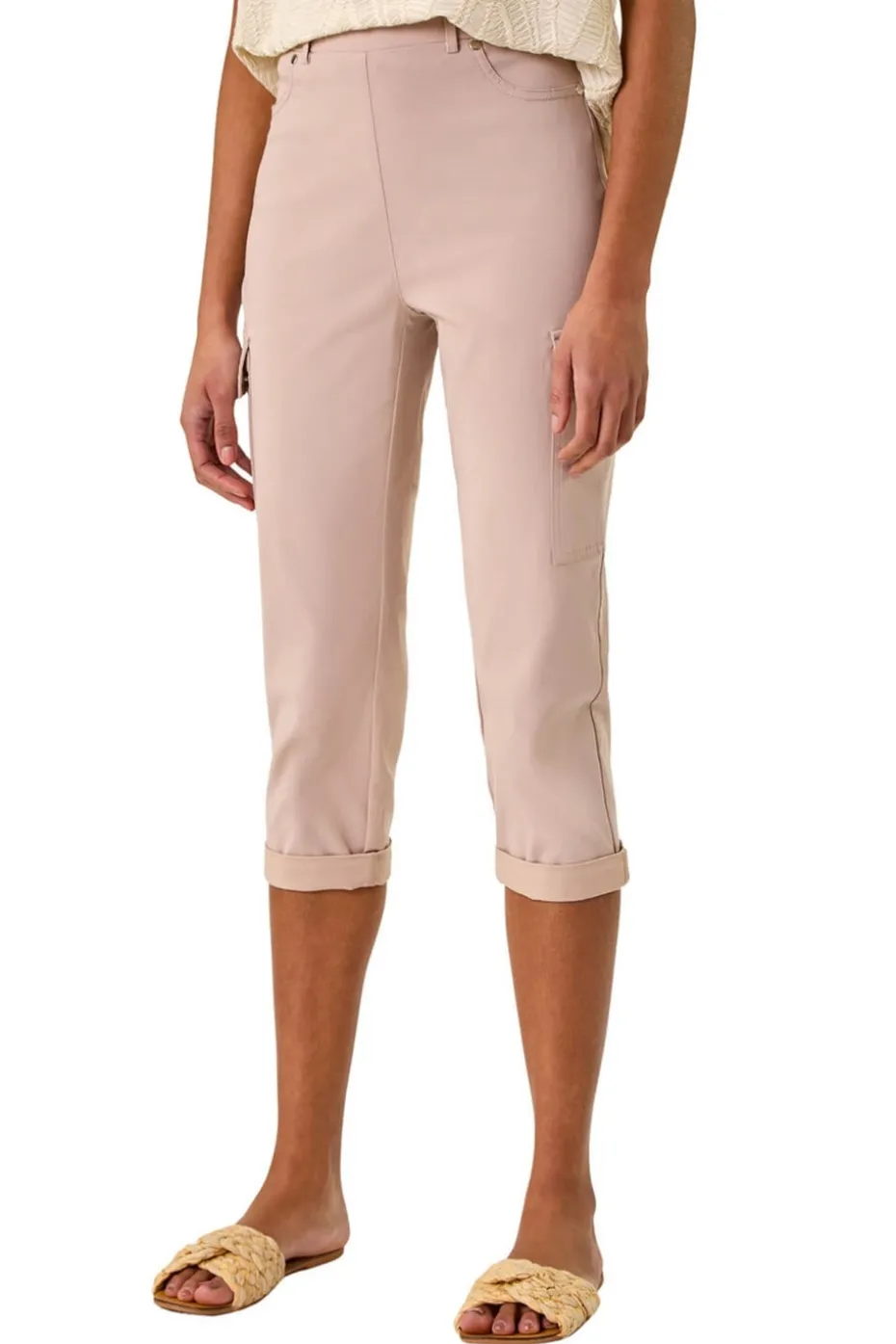Roman Stone Turn Up Stretch Cargo Trousers