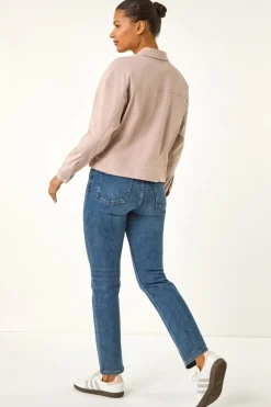 Roman Stone Utility Collared Stretch Pocket Jacket