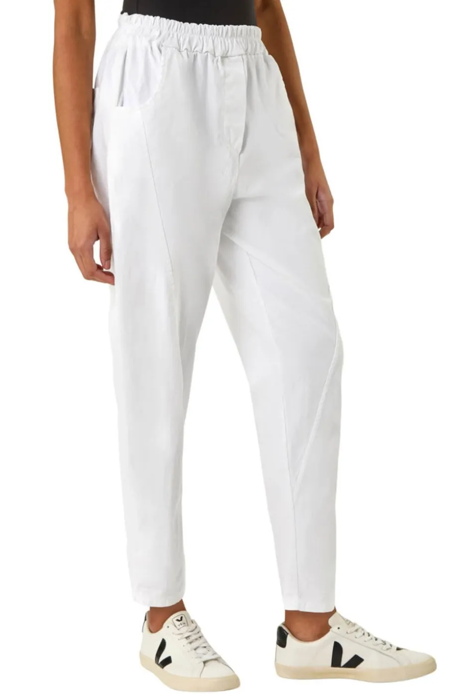Roman White Seam Detail Cropped Trousers