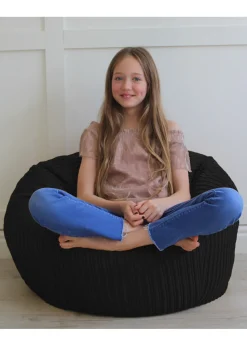 rucomfy Jumbo Cord Kids Slouchbag Black Beanbag