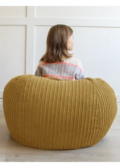 rucomfy Jumbo Cord Kids Slouchbag Mustard Beanbag