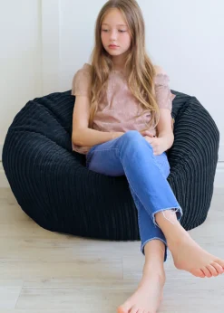 rucomfy Jumbo Cord Kids Slouchbag Navy Blue Beanbag