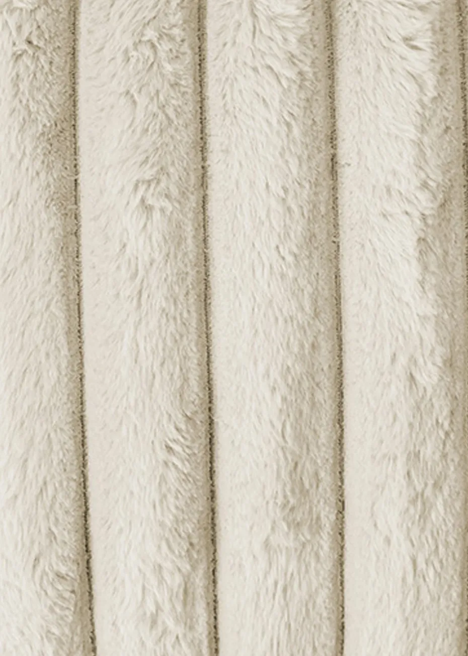 rucomfy Ribbed Faux Fur Slouchbag Cream Beanbag