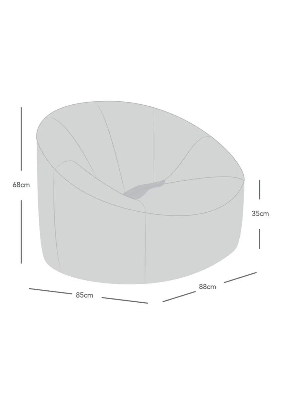 rucomfy Ribbed Faux Fur Zen Chair Cream Beanbag