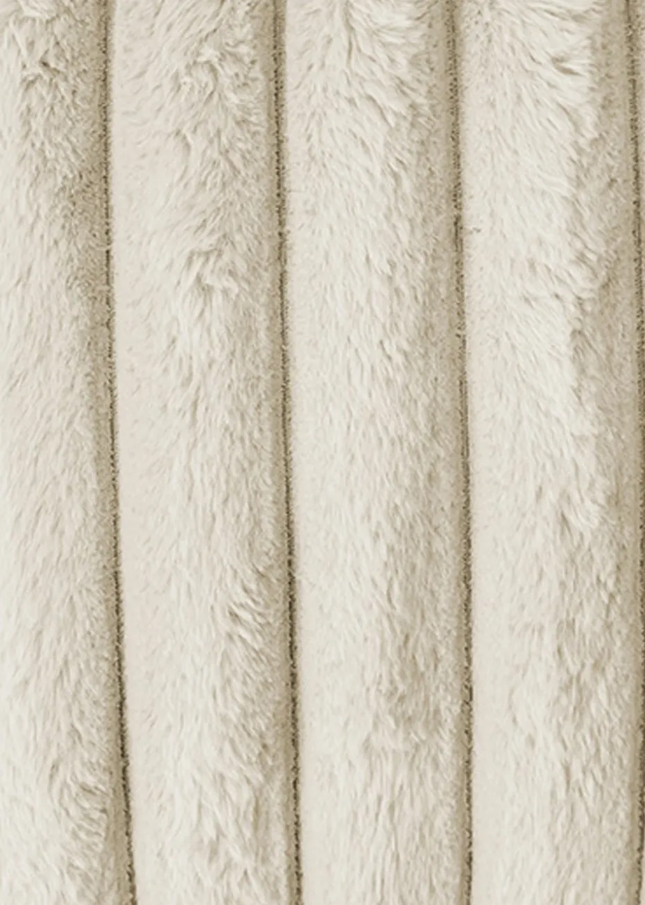 rucomfy Ribbed Faux Fur Zen Chair Cream Beanbag