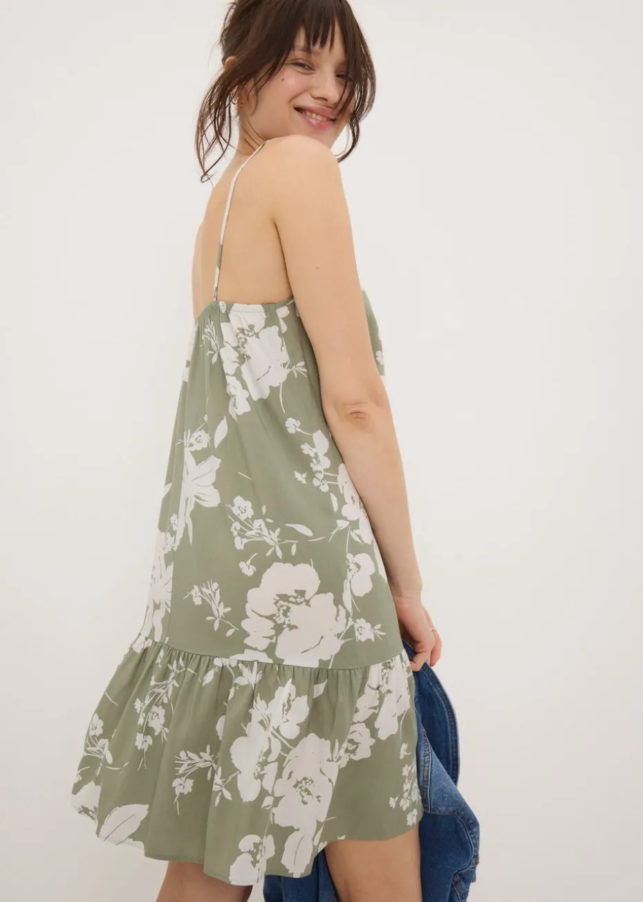 Sage Green Floral Cami Mini Dress