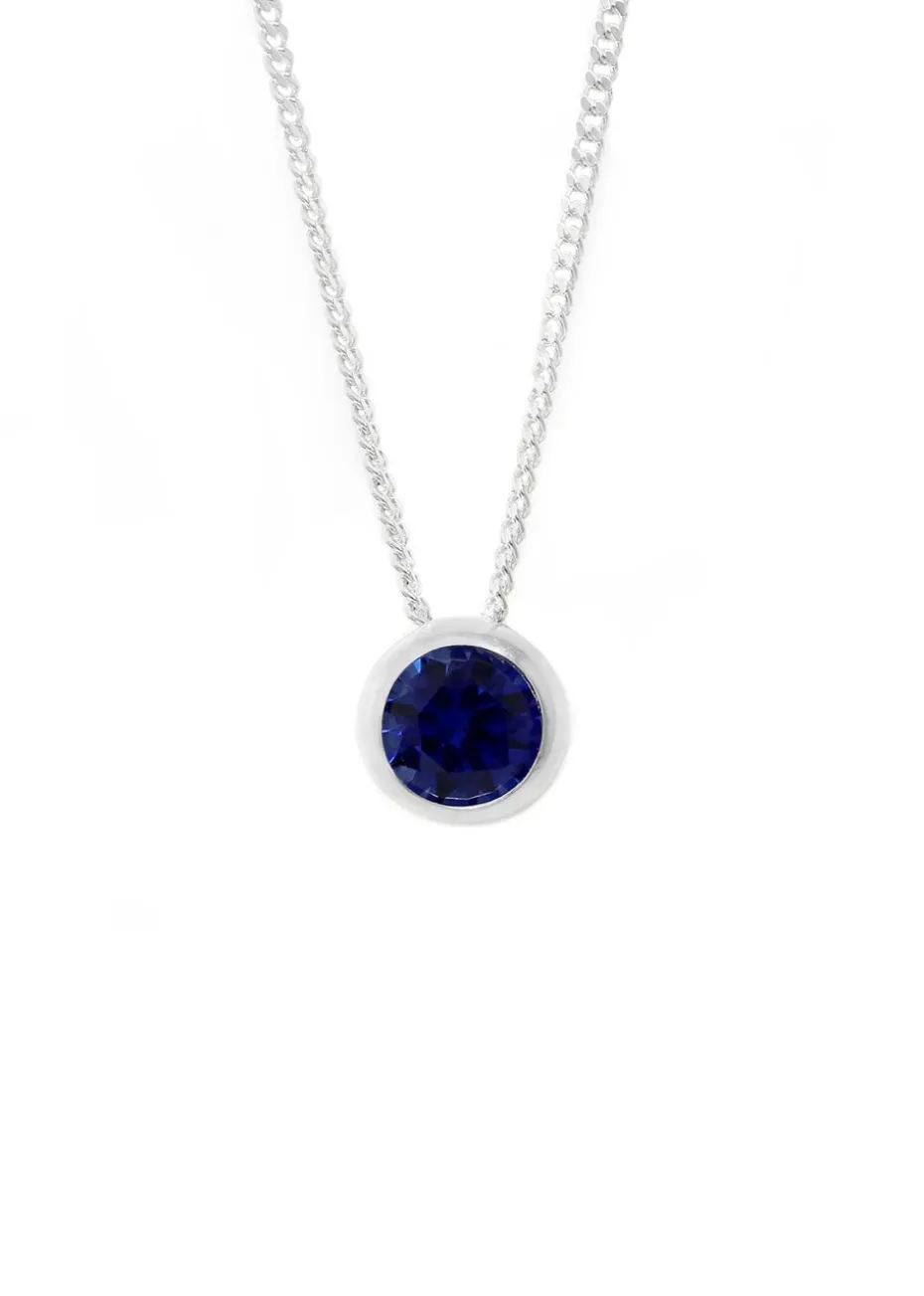 Say It With Silver September Mini Birthstone Necklace