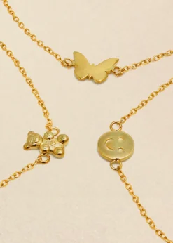 Say It With Yellow Gold Children's Butterfly Friendship Bracelets