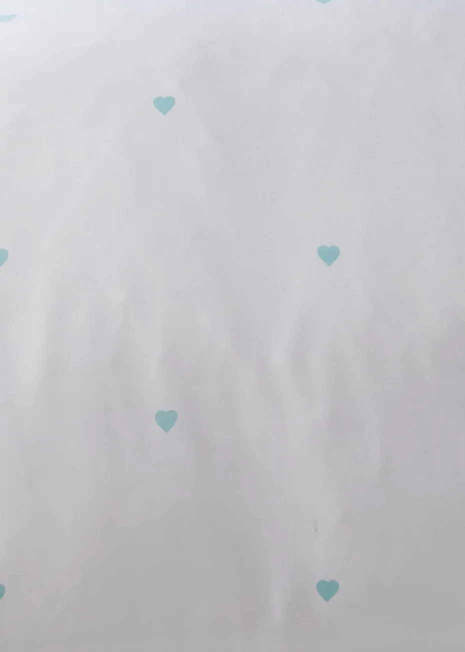 Serene Decorative Heart Blue Duvet Cover Set