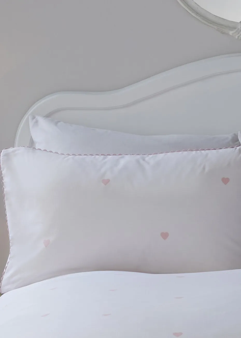 Serene Decorative Heart Pink Duvet Cover Set