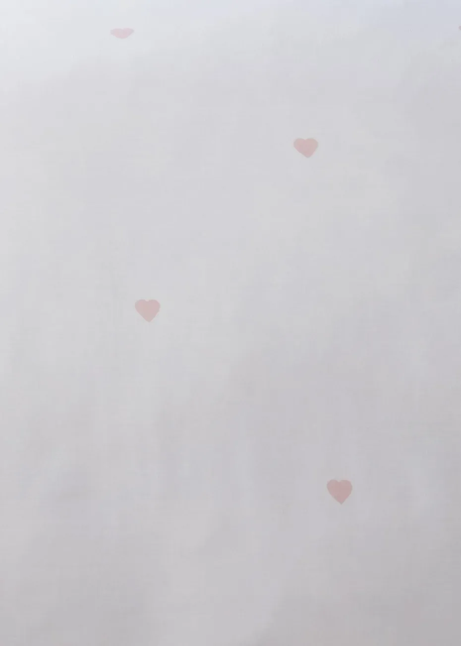 Serene Decorative Heart Pink Duvet Cover Set