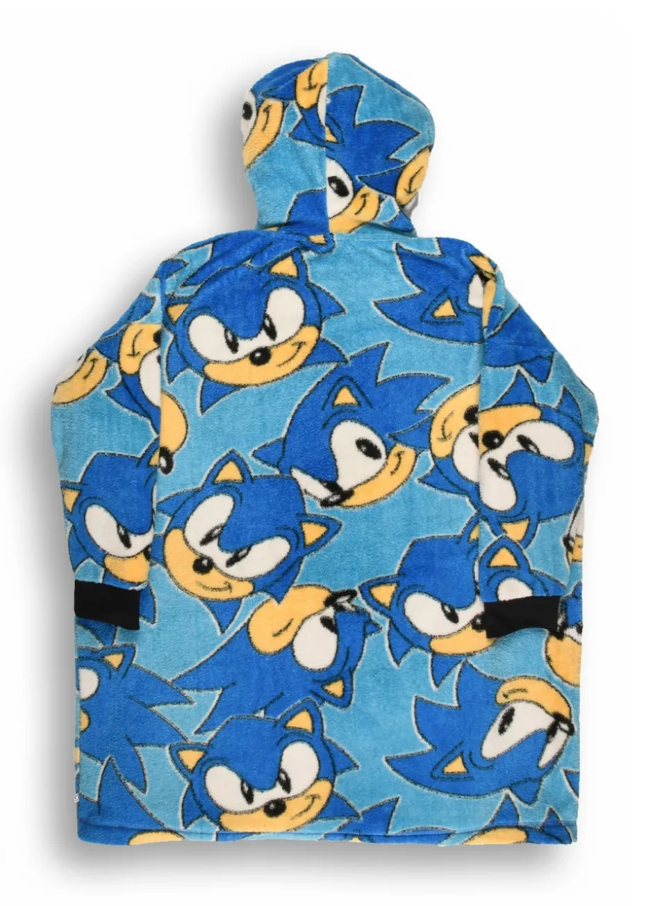 Sonic The Hedgehog Boys Blue Hooded Blanket
