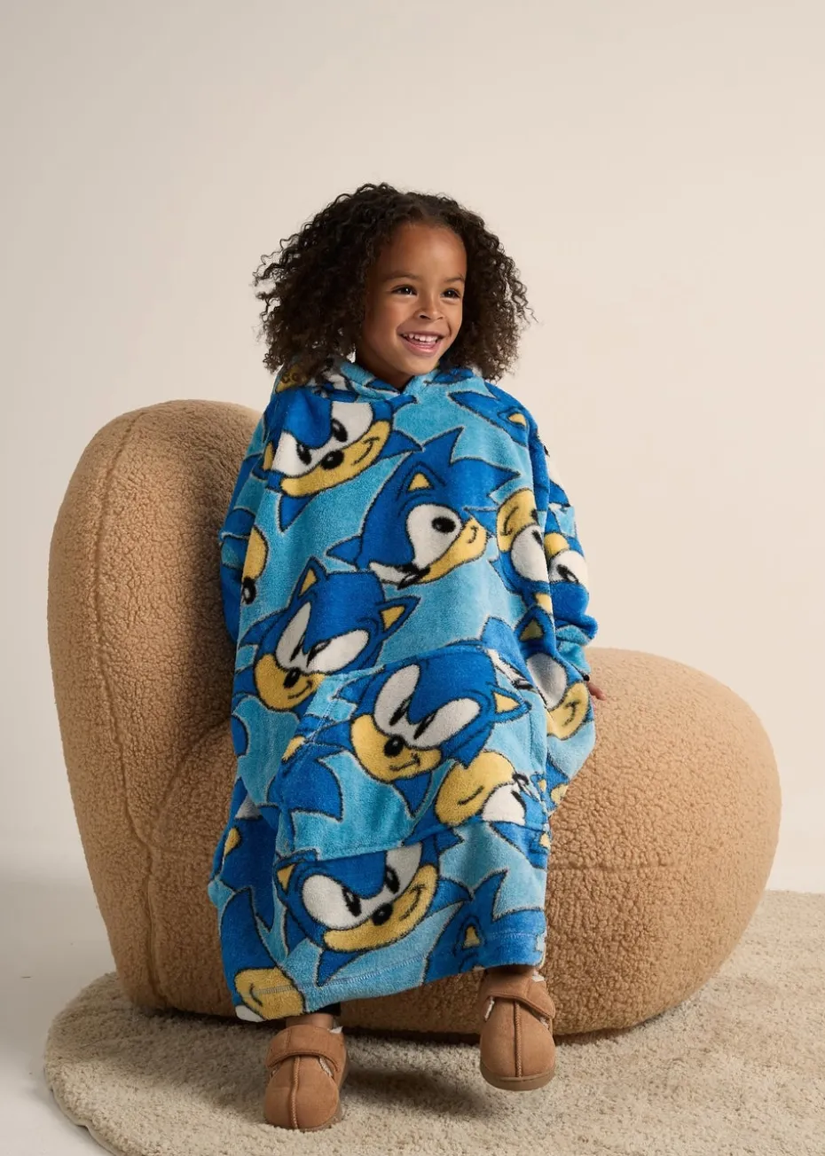 Sonic The Hedgehog Boys Blue Hooded Blanket