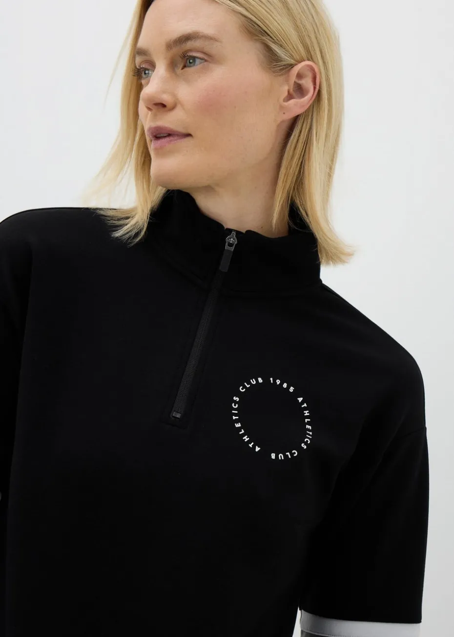 Souluxe Black Athletics Club Half Zip Top