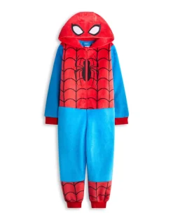 Spiderman Character Unisex Kids Blue Onesie (2-9 Years)