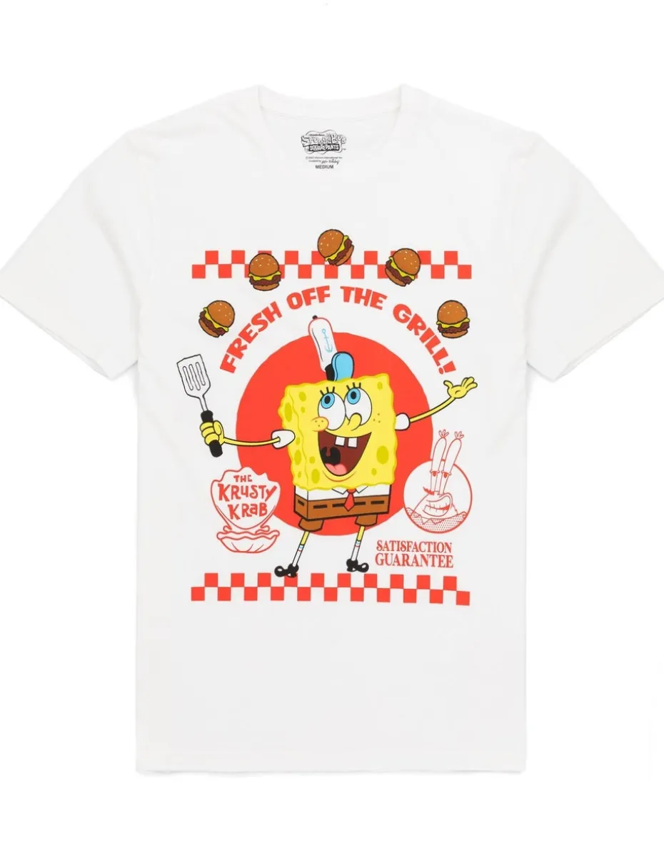 SpongeBob SquarePants White & Grey Fresh Off The Grill Shortie Pyjamas