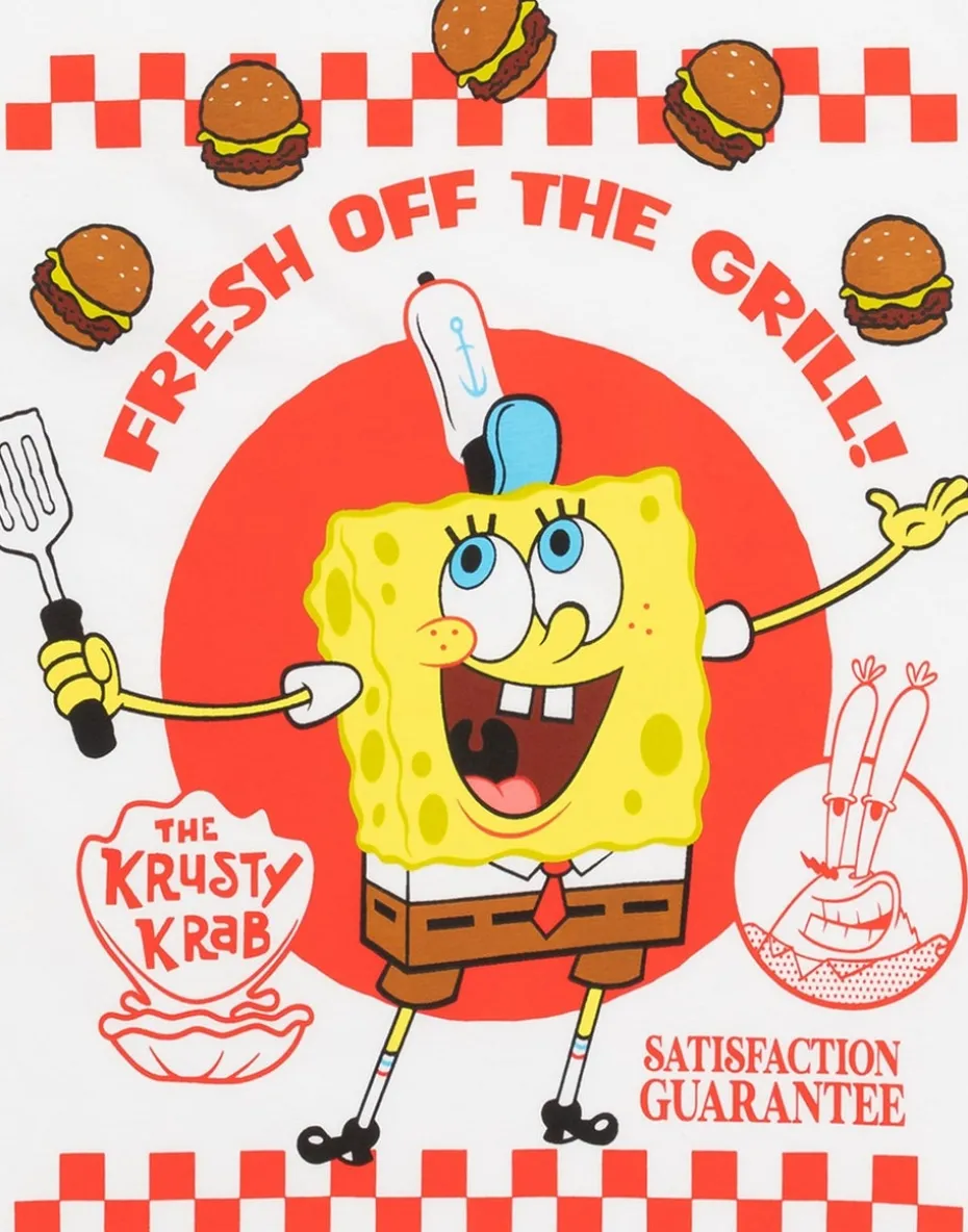 SpongeBob SquarePants White & Grey Fresh Off The Grill Shortie Pyjamas