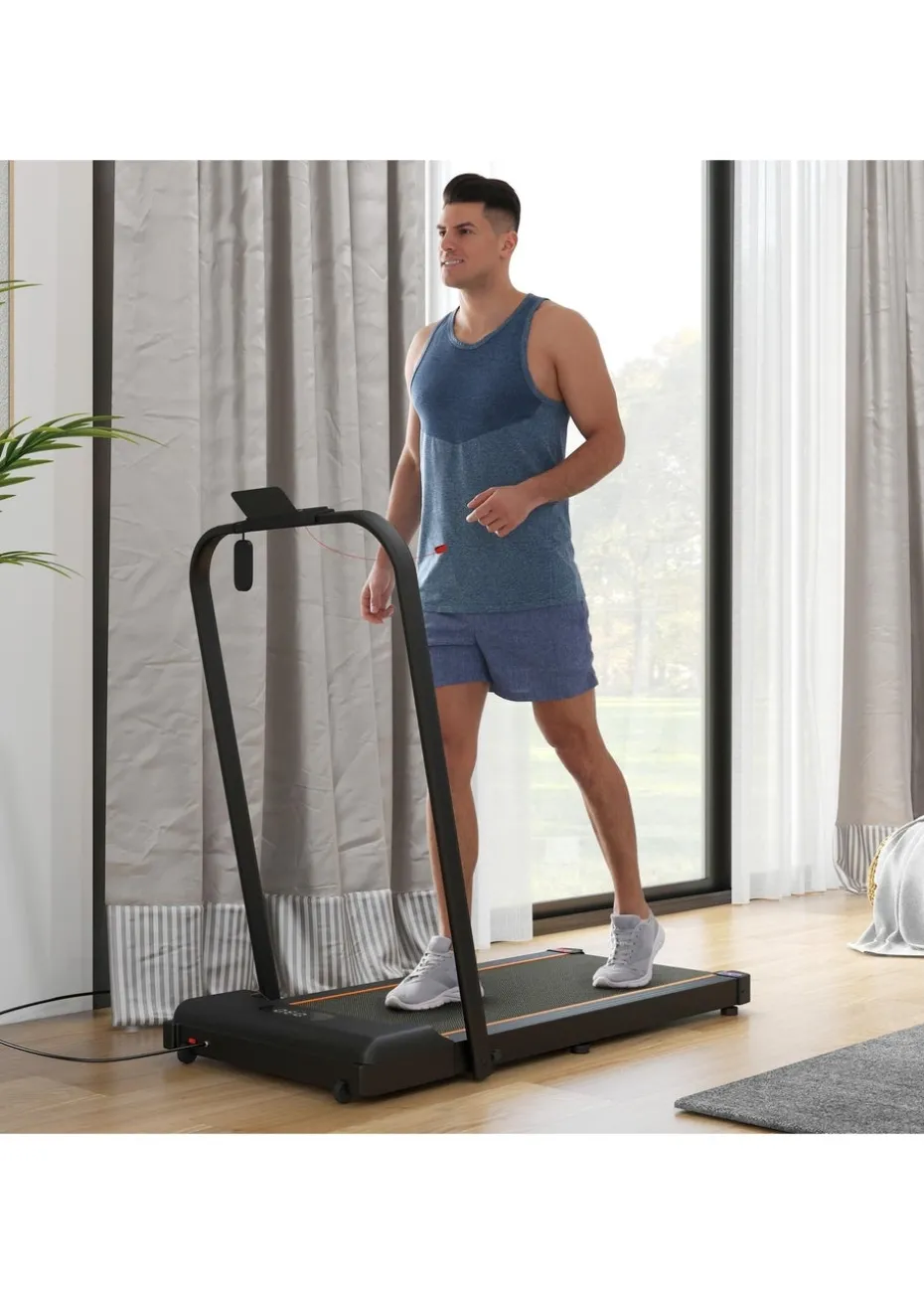 SPORTNOW 2.5HP Folding Treadmill Walking Pad w/ LED Display Orange
