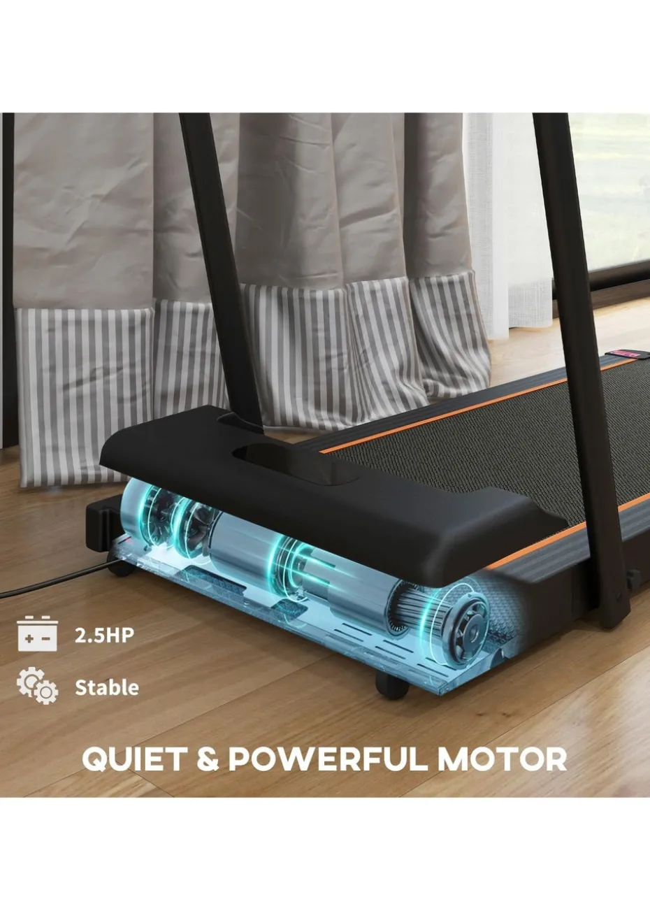 SPORTNOW 2.5HP Folding Treadmill Walking Pad w/ LED Display Orange