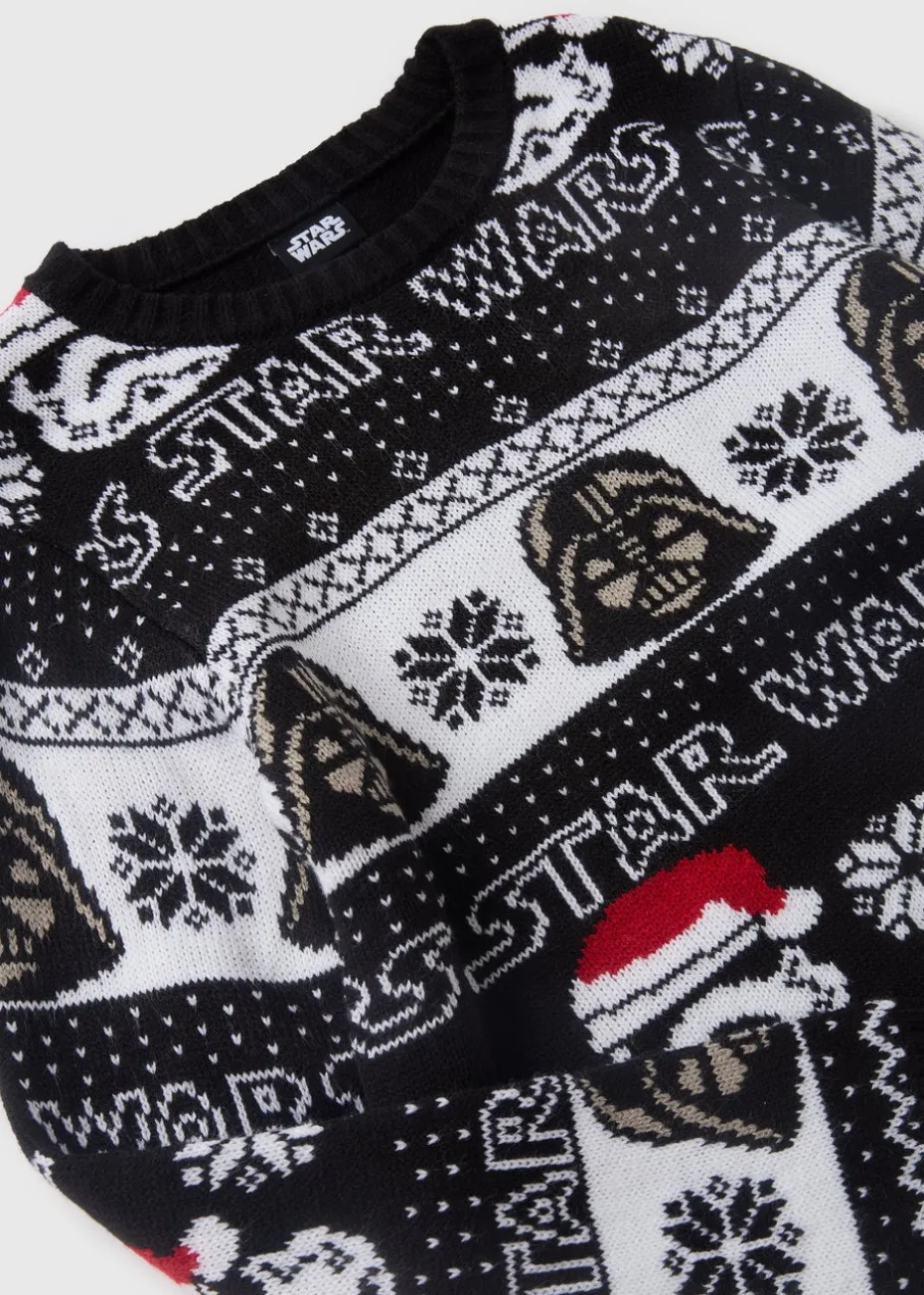 Star Wars Kids Black Christmas Knitted Jumper (4-13yrs)