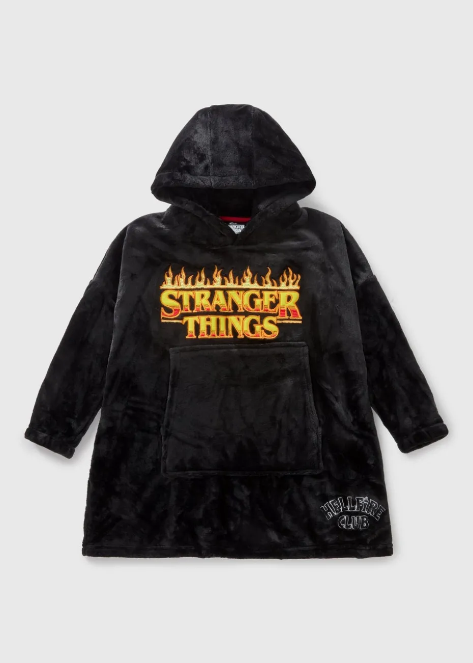 Stranger Things Boys Black Snuggle Hoodie (3-13yrs)